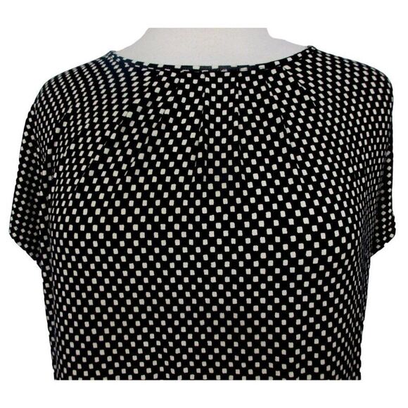 Chaps Sleeveless Mini Square Pullover Viscose Stretch Top Black & Cream XL NEW - Picture 2 of 7